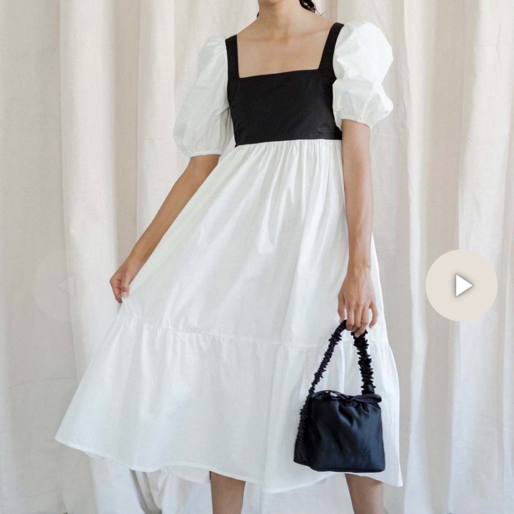 BRONZE AGE SERENITY PUFF DRESS - BLACK/WHITE